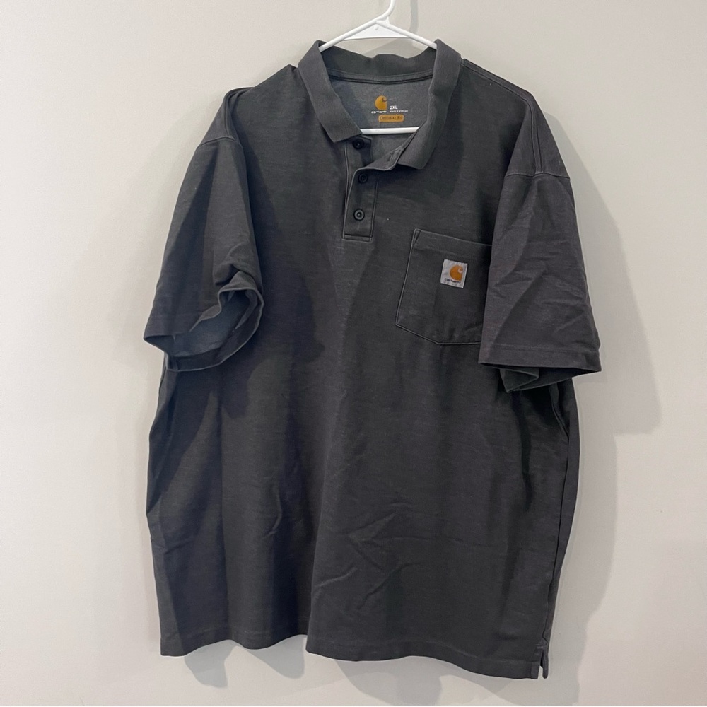 Carhartt Men's Gray Polo Shirt 2XL Original Fit